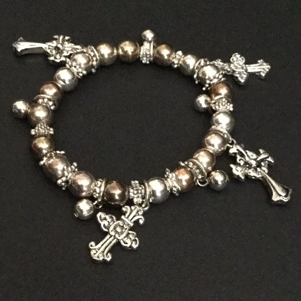 Celtic Cross Silver Bracelet